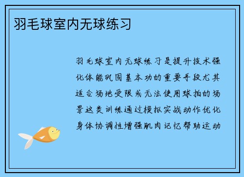 羽毛球室内无球练习